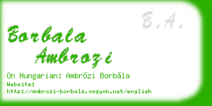 borbala ambrozi business card